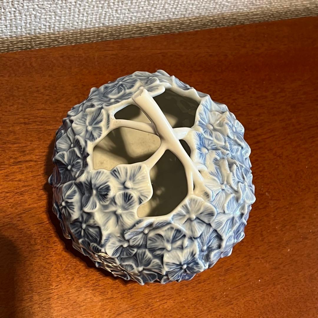 ロイヤルコペンハーゲン　青い紫陽花　花瓶　花器　置物　オブジェ　陶器　陶磁器