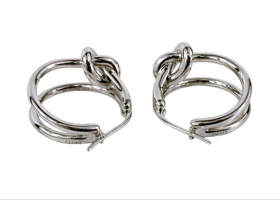 CELINE セリーヌ ノット ダブルフープ ピアス