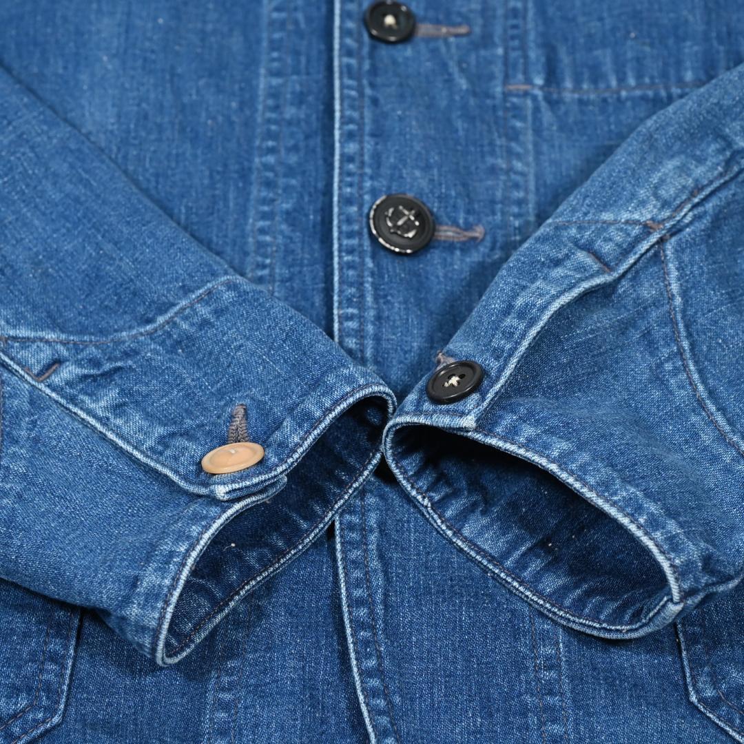 オアスロウ　エンジニアジャケット　ノーカラー　デニム　コンチョ　Sサイズ