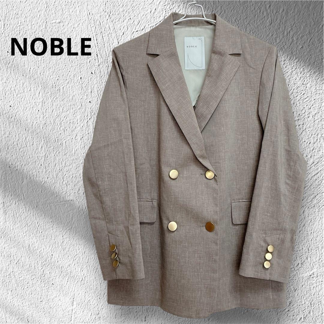 美品✨ NOBLE ノーブル リネン 金ボタン ダブル テーラードジャケット