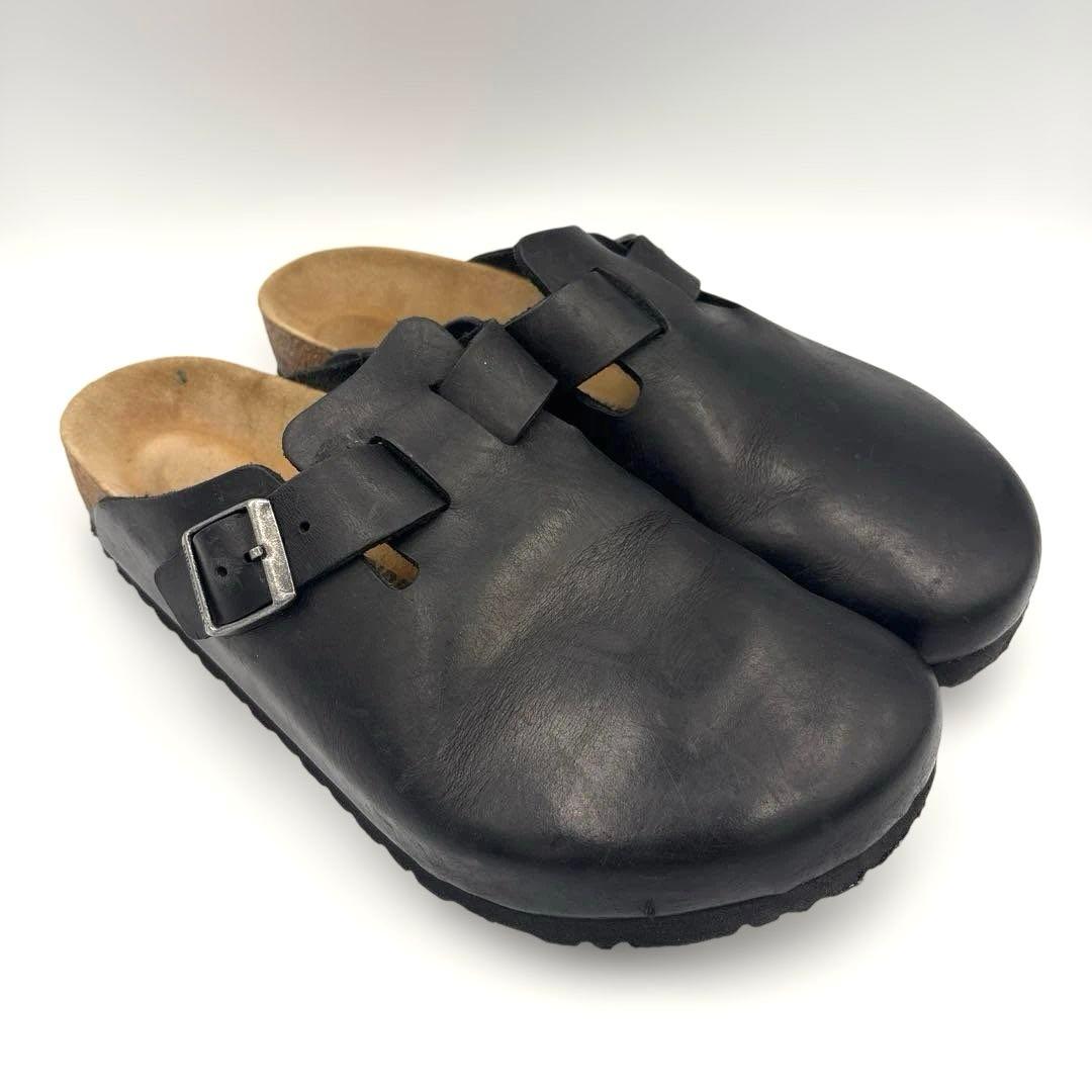 ビルケンシュトック ボストン レザーサンダル【43】28cm ブラック