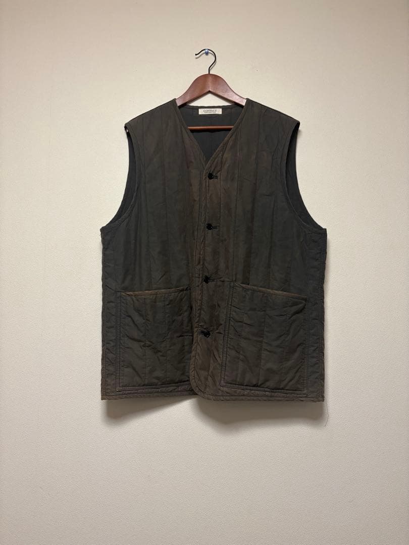 ウール中綿 キルティング オーバーベスト