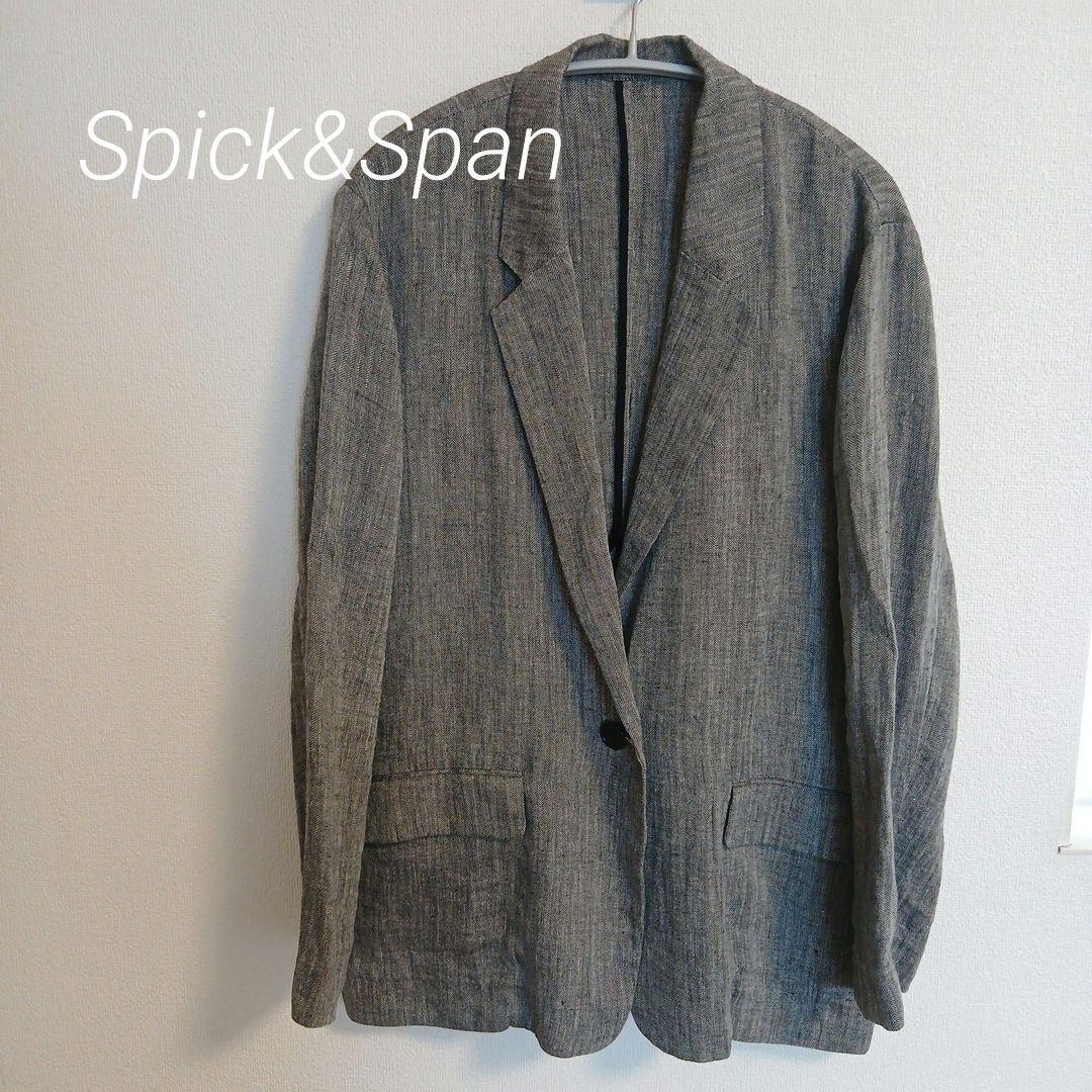 Spick&Span 2024リネンエアリージャケット 麻100% グレー 38
