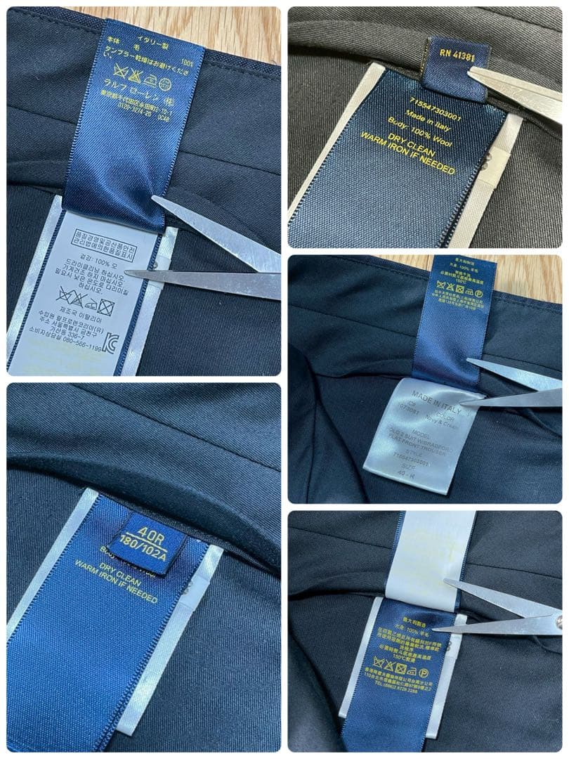 現行 ポロラルフローレン スーツ セットアップ ストライプ イタリア製 紺 L