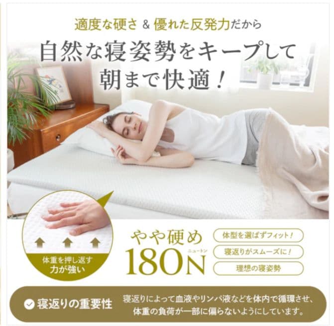【GOKUMIN】セミダブルマットレス 高反発180N 長さ200cmTYPE