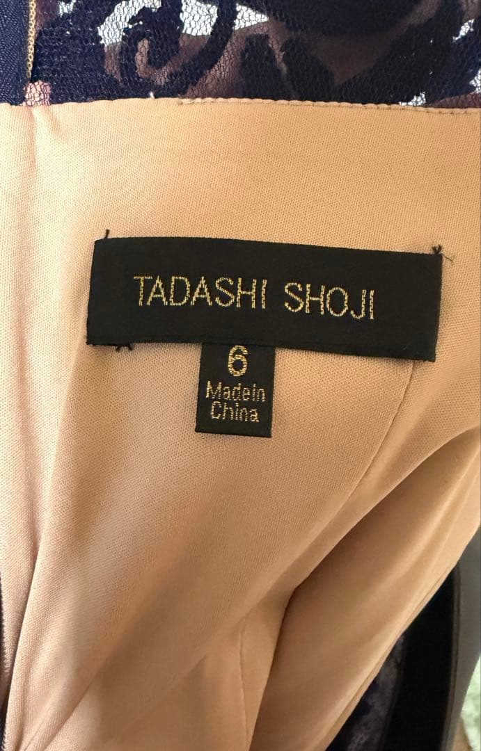 TADASHI SHOJI ワンピース スパンコールネイビー　サイズ6