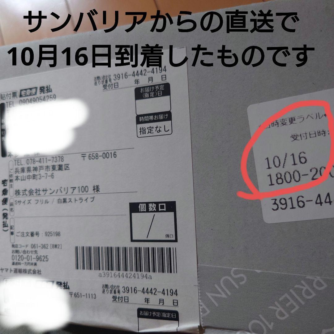 サンバリア100 日傘　長傘　ストライプ柄 フリル付き Sサイズ