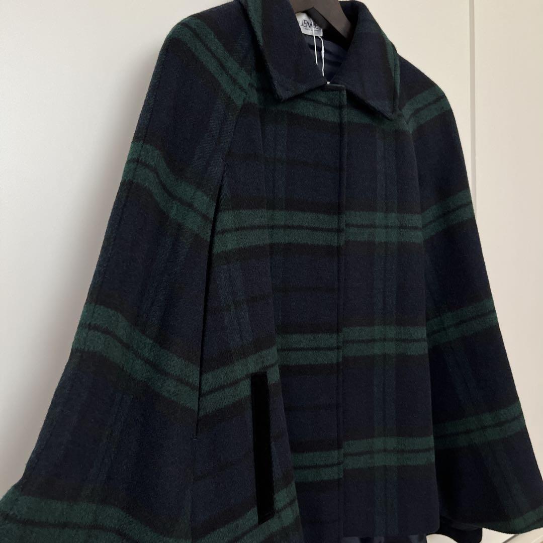 ま*】様 【新品】JENNEジェンヌチェックケープコートブリジットバルドーポンチ
