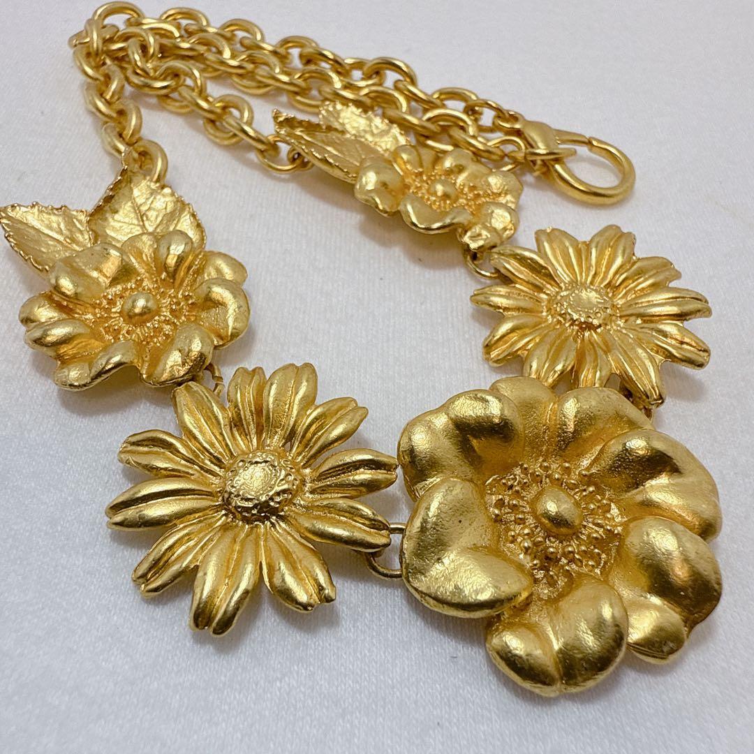 KENZO ケンゾー ゴールドカラー フラワー ネックレス