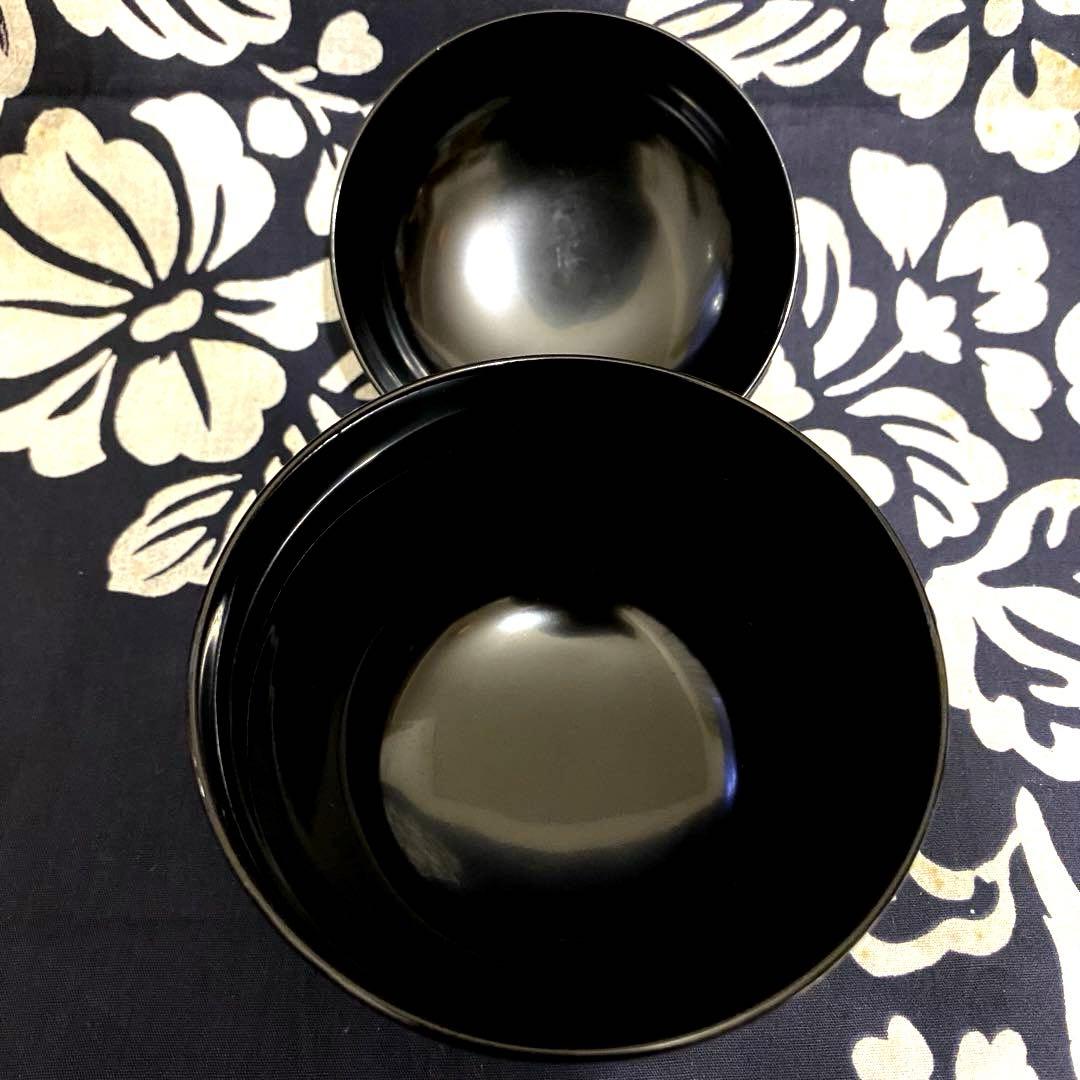 輪島塗　忍紋沈金　木製吸物椀　五客組　共箱有り　高級漆器　羊歯紋　雑煮椀・煮物椀