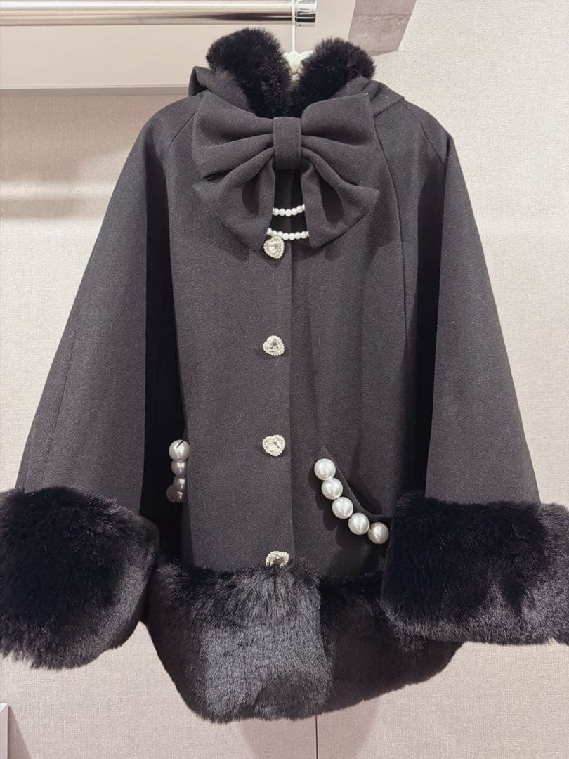 ボリュームファーフードケープコート Princess Melody MARS