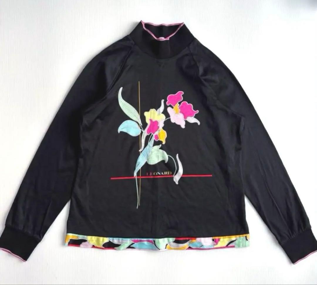 LEONARD SPORTレオナールハイネックカットソー上質感シンプル　綿100