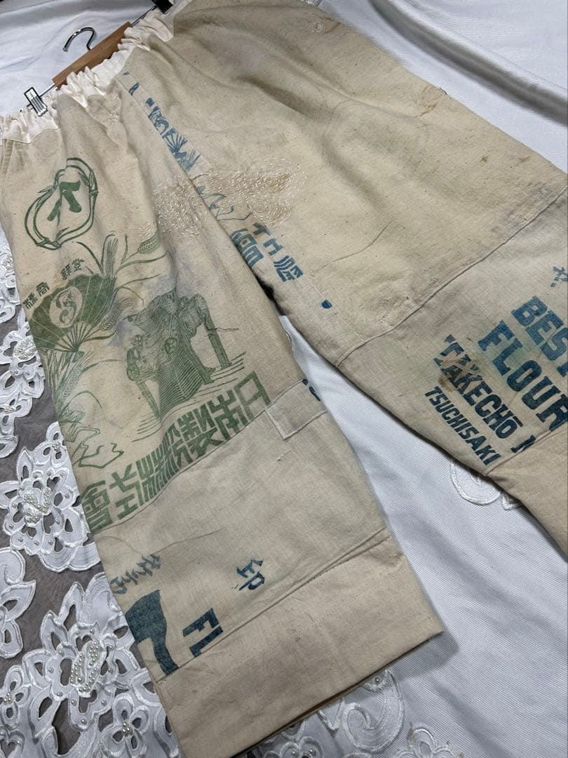 ジ*ョ様 古布リメイク粉袋リメイクゆったりパンツ