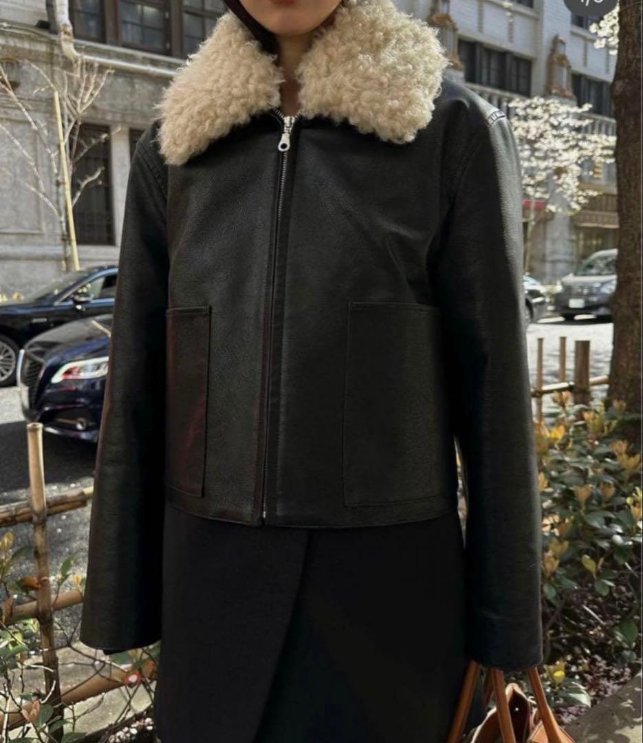 AMERI VINTAGE☆COMPACT FAKELEATHER JACKET