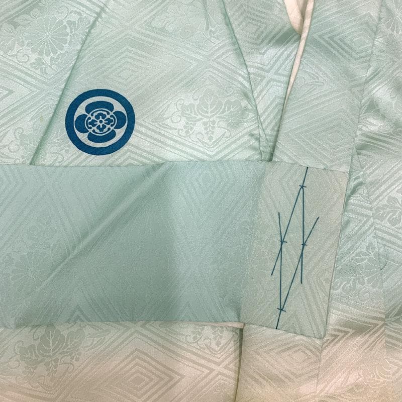 508ay58□お宮参り 男児 祝い着 着物 掛け着 長襦袢付 総刺繍 鷹□美品