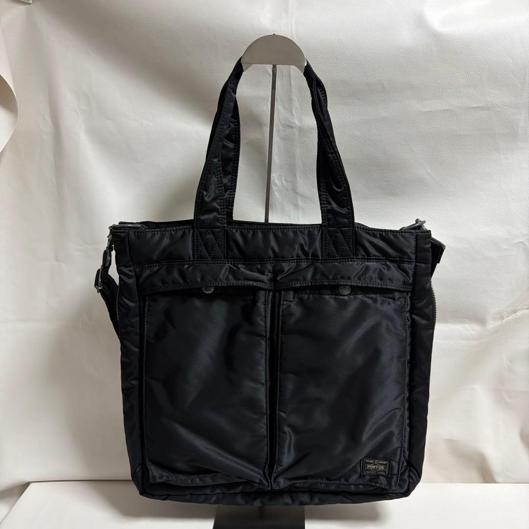 PORTER ポーター 2wayトート ショルダー付き 黒　タンカー