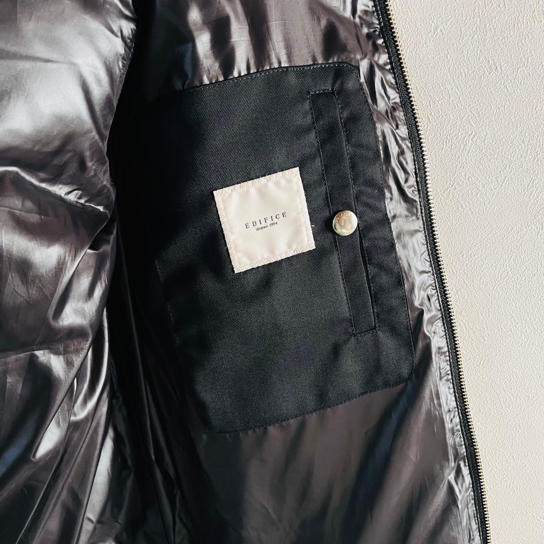 【美品】EDIFICE ダウンベスト　ブラック　Lサイズ