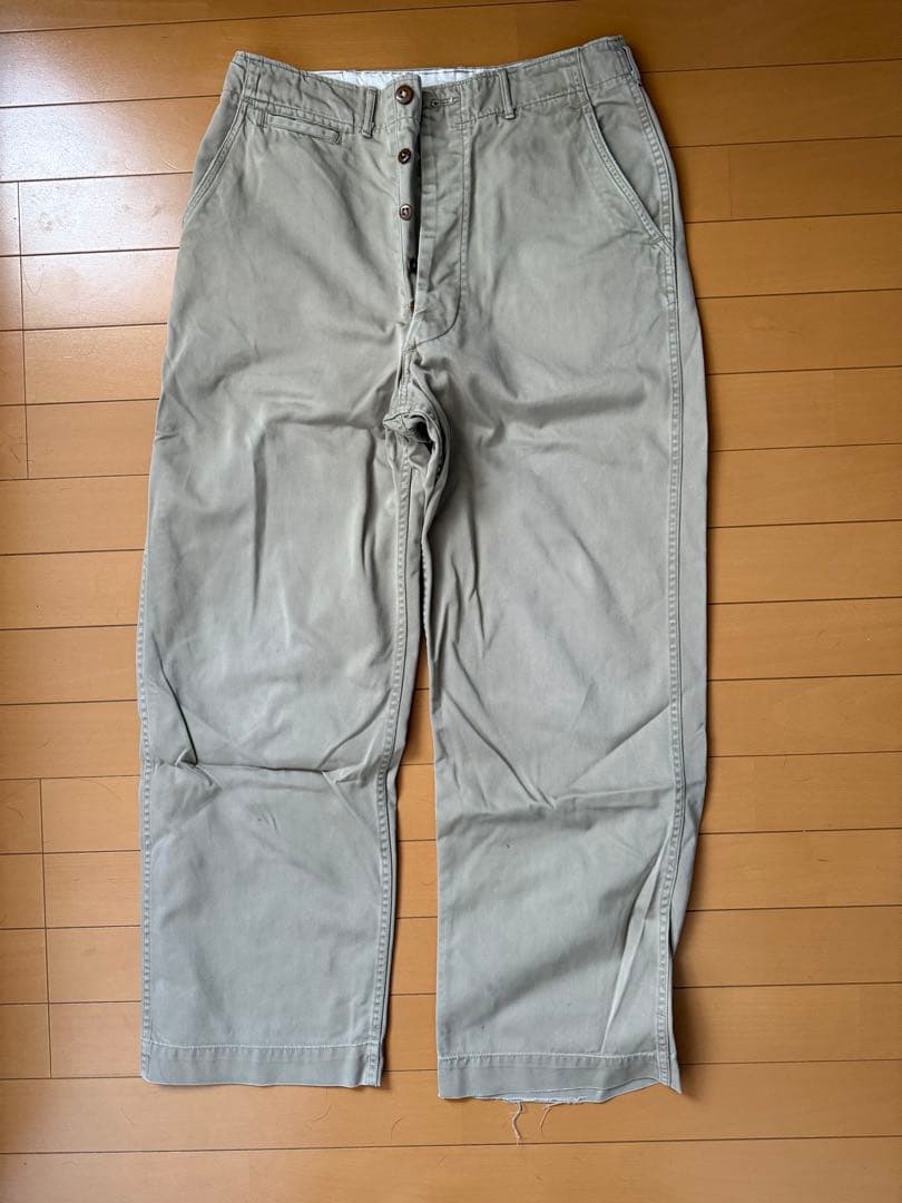 着画あり　実物　ダブルシーム　 usarmy 45カーキ