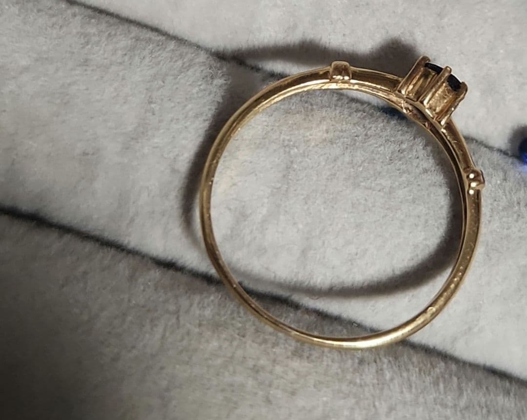 天然アレキサンドライト K18 シンプルリング