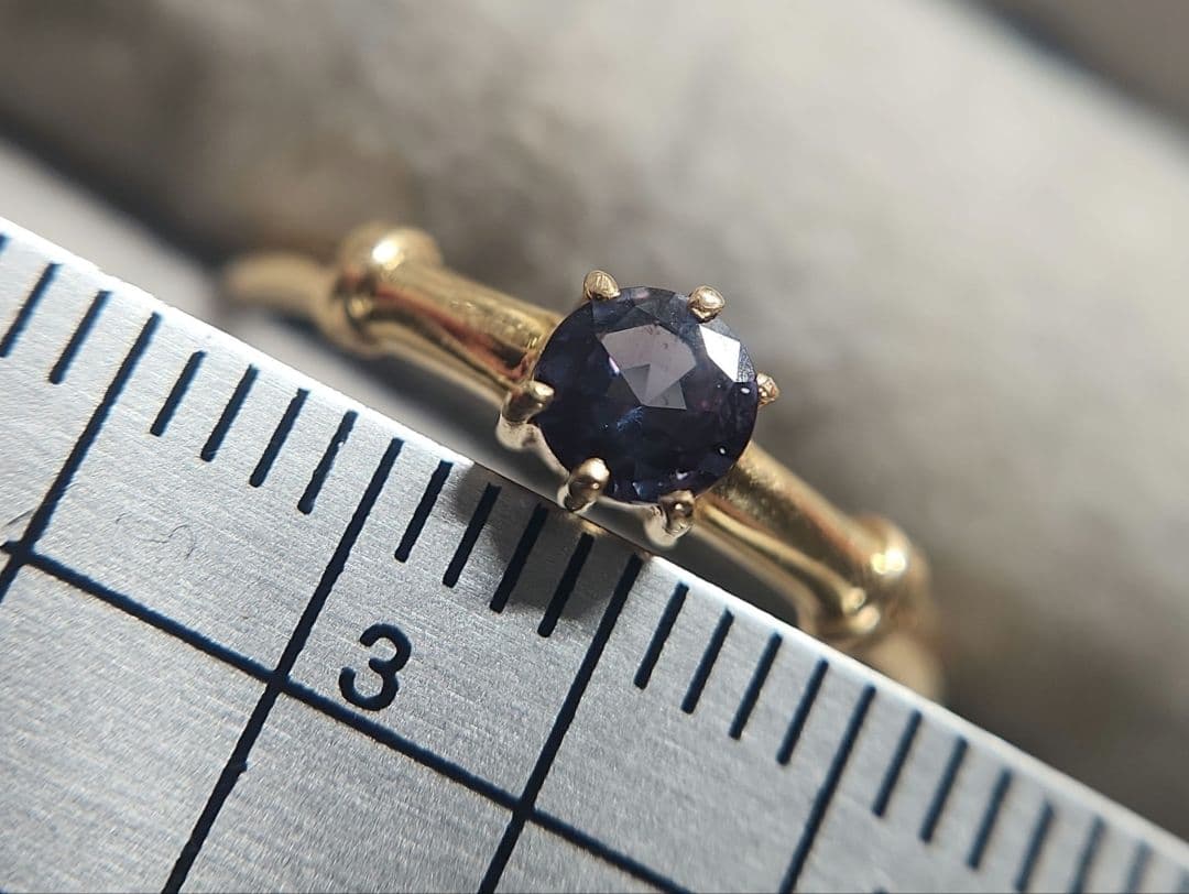 天然アレキサンドライト K18 シンプルリング