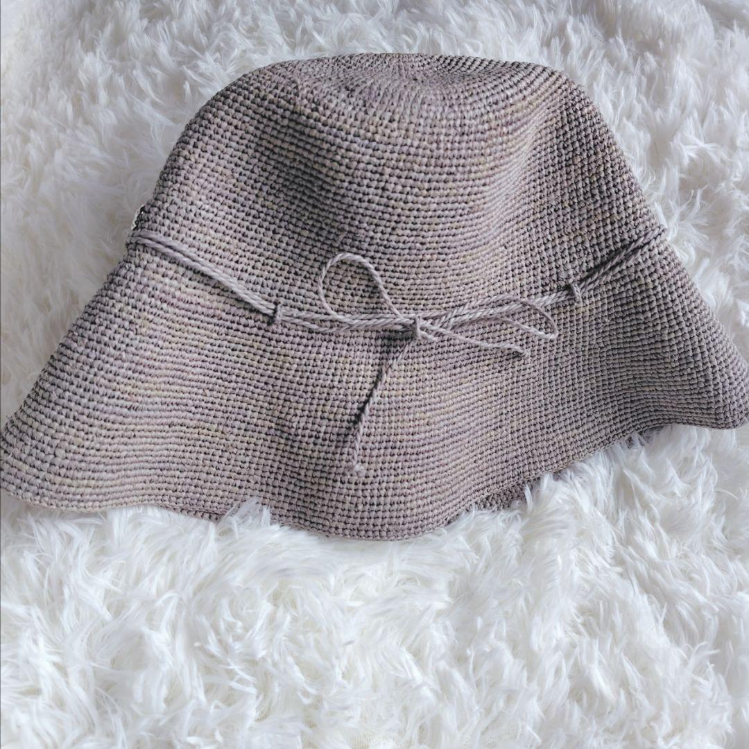 HELEN KAMINSKI バケットハット 100%ラフィア　グレー　帽子