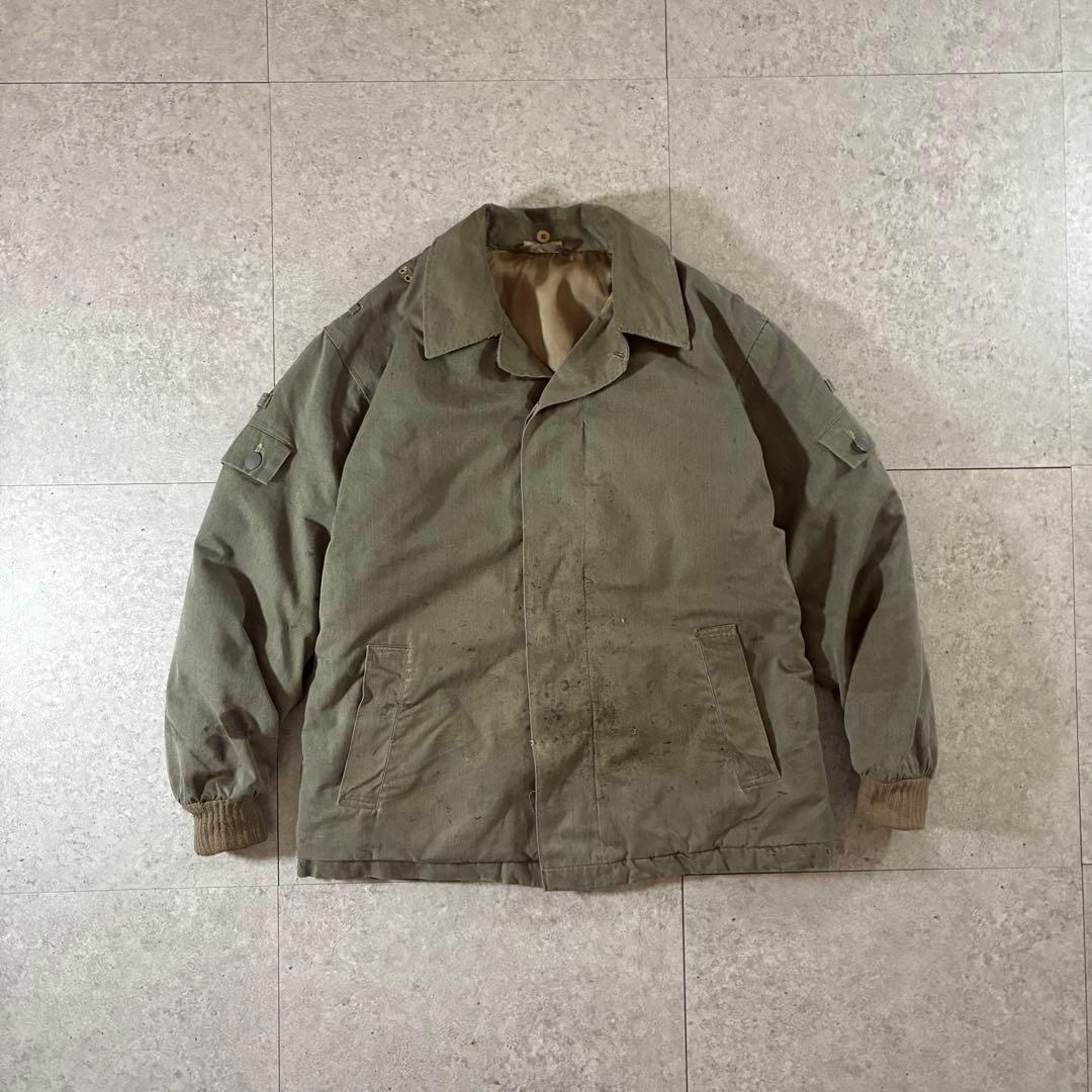 実物60s-ユーロミリタリー東ドイツ軍NVA 中綿M48ウィンタージャケット無地