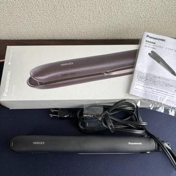 【美品・動作済】パナソニック ストレートアイロン ナノケア 黒 EH-HS9J