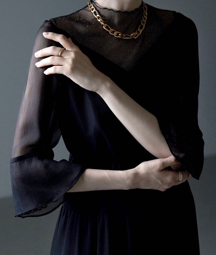 etoll. ラメチュールシフォンドレス