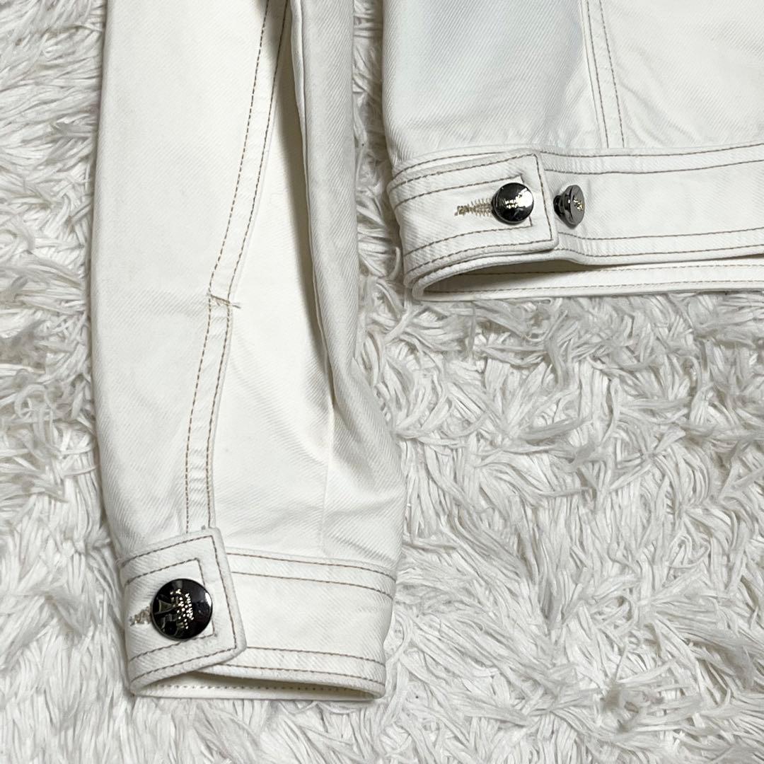 kittyママ　　　　ジャケット　ホワイトデニム　ビジュー　花柄　白