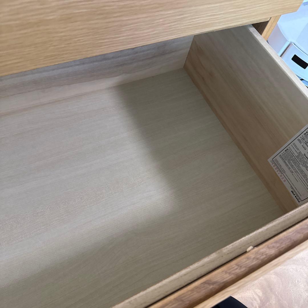 無印良品　木製チェスト４段　オーク材突板