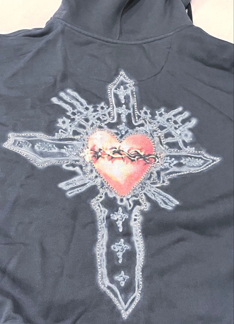 トップス SCULPTOR beaded saint hoozie zip-up