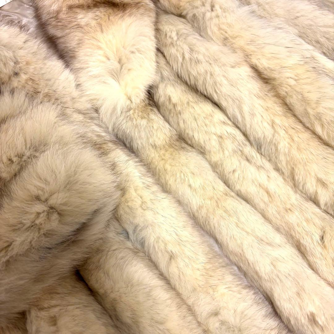 毛皮　ブルーフォックス　ファー　コート　ボリューミー