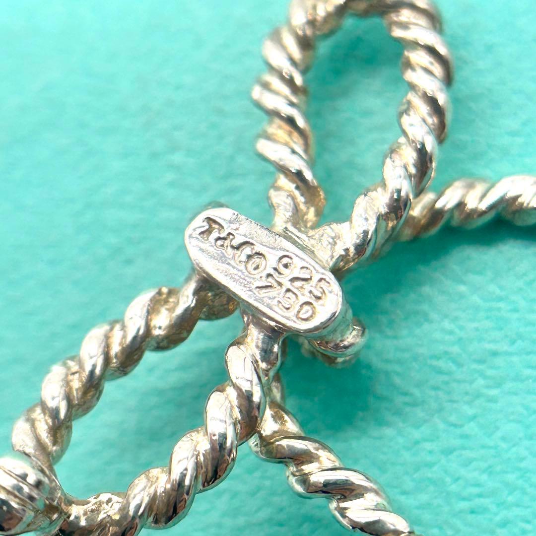 美品　ティファニー　リボン　ツイスト　コンビ　ブローチ　925 750