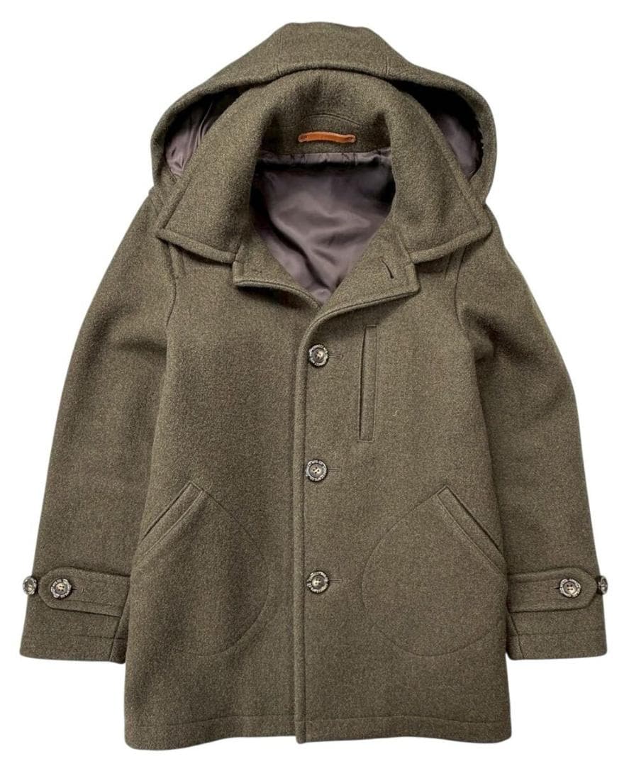 近年モデル PHERROW'S フェローズ フード メルトンコート カーキ M