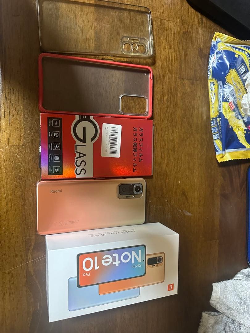 Redmi note10プロ　スマートフォン ゴールド ケースフィルム付き