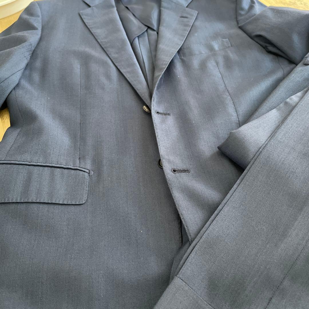 【美品】シップス×ロロピアーナ　高級　イタリア生地　ネイビー　52