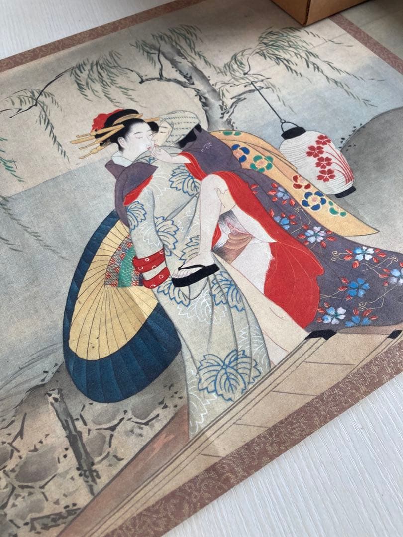 【浮世絵 春画】鳥文斎栄之／春情四季画巻 巻子本 復刻版