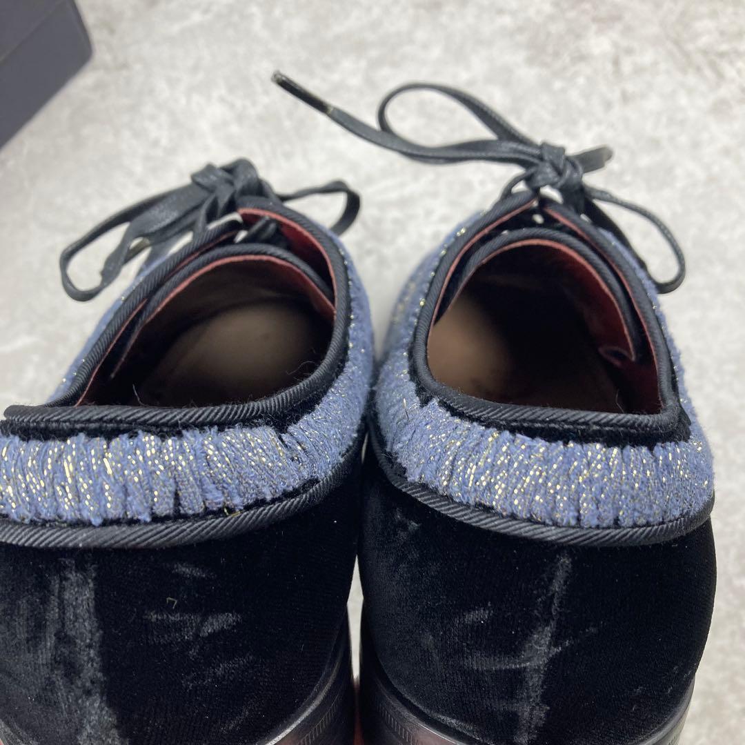 未使用品　ドルチェ&ガッバーナ　ベロア　ビジュー　シューズ　6 1/2 ブラック