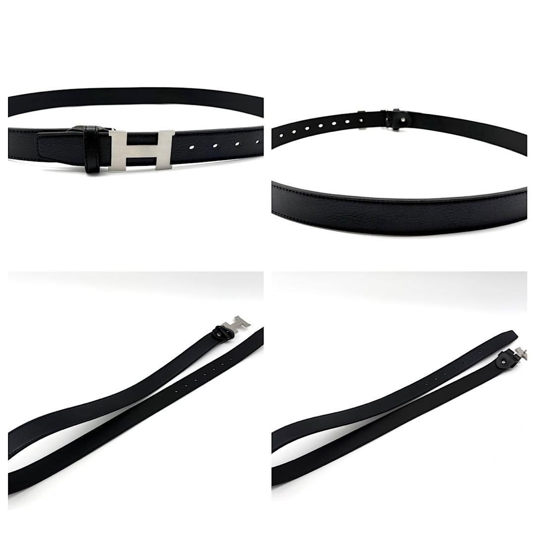 HERMES　ベルト　コンスタンス　Hロゴ　シルバー　レザー　本革　ロゴバックル