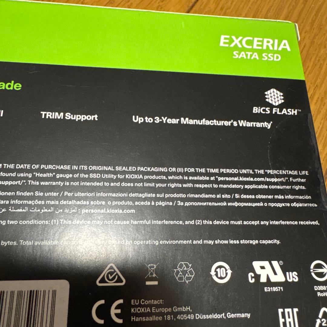 KIOXIA EXCERIA 960GB SATA SSD 開封済み、未使用