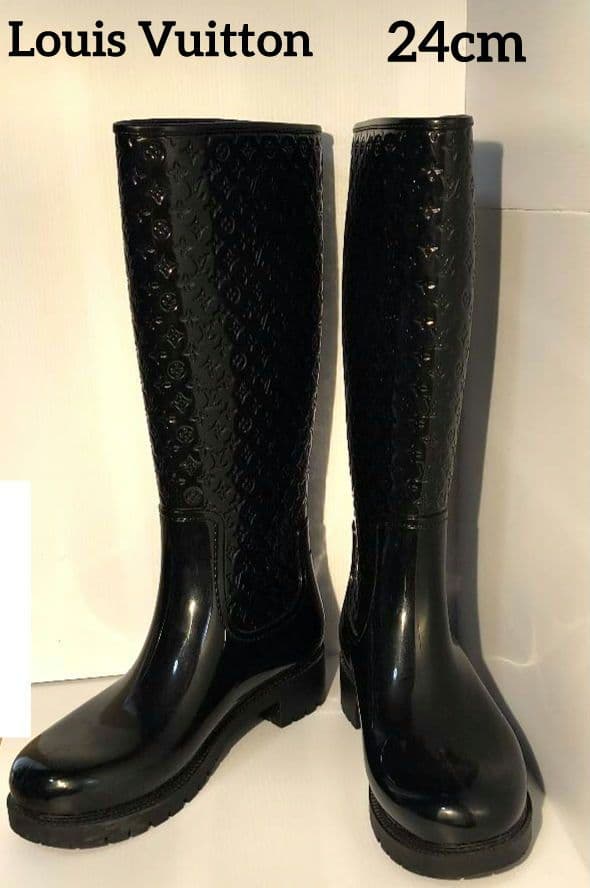 ★美品★ ルイヴィトン モノグラム レインブーツ 長靴 レディース 黒　24cm