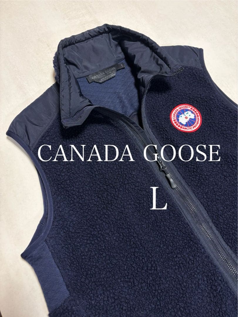 カナダグース ベスト ネイビー L