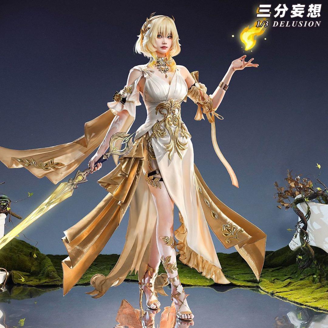 【当日発送】崩壊 三分妄想 アグライア コスプレ衣装 ウィッグ 靴 フルーセット