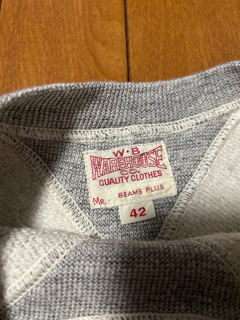 ウエアハウス/ビームスプラス 別注 スウェットクルーネック/ヘザーグレー/42