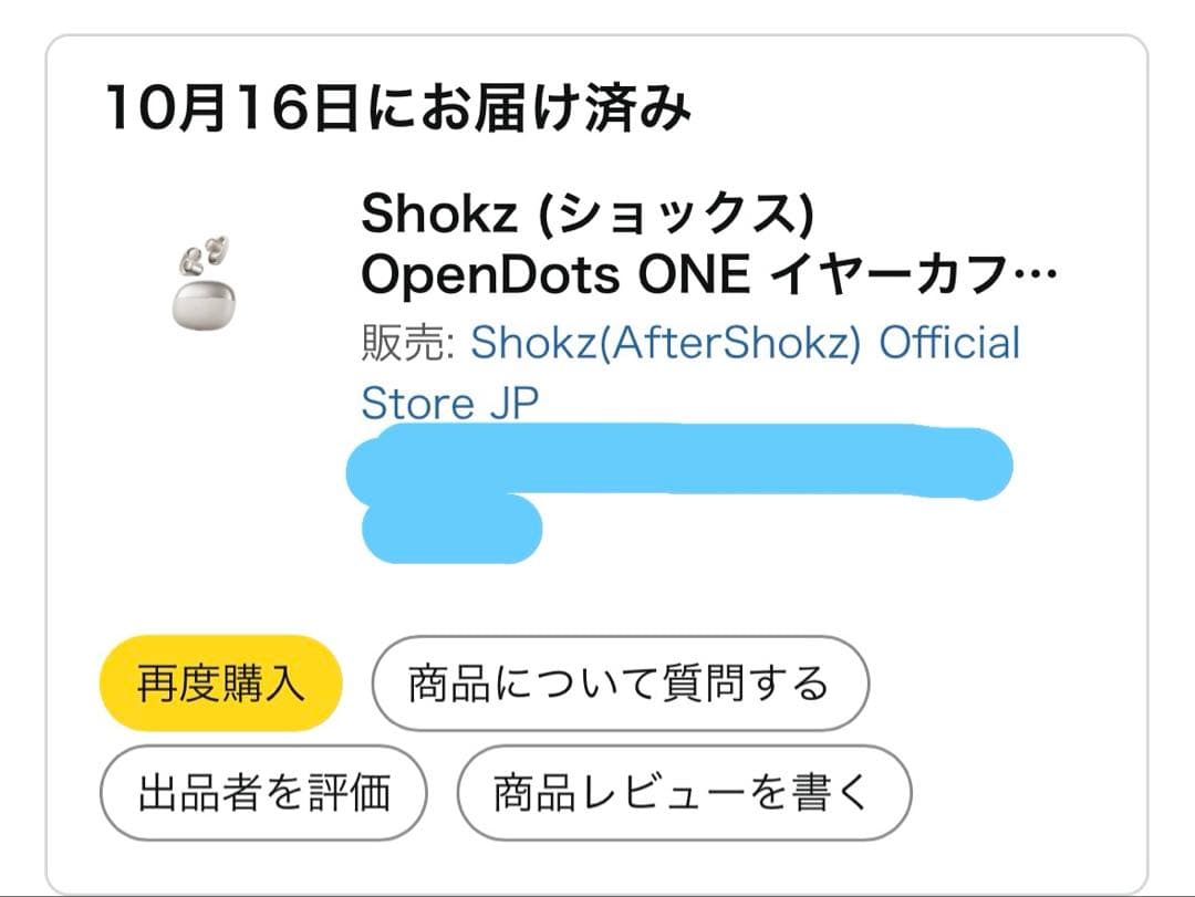 【左右イヤホンのみ】SHOKZ OPENDOTS ONE グレー 中古