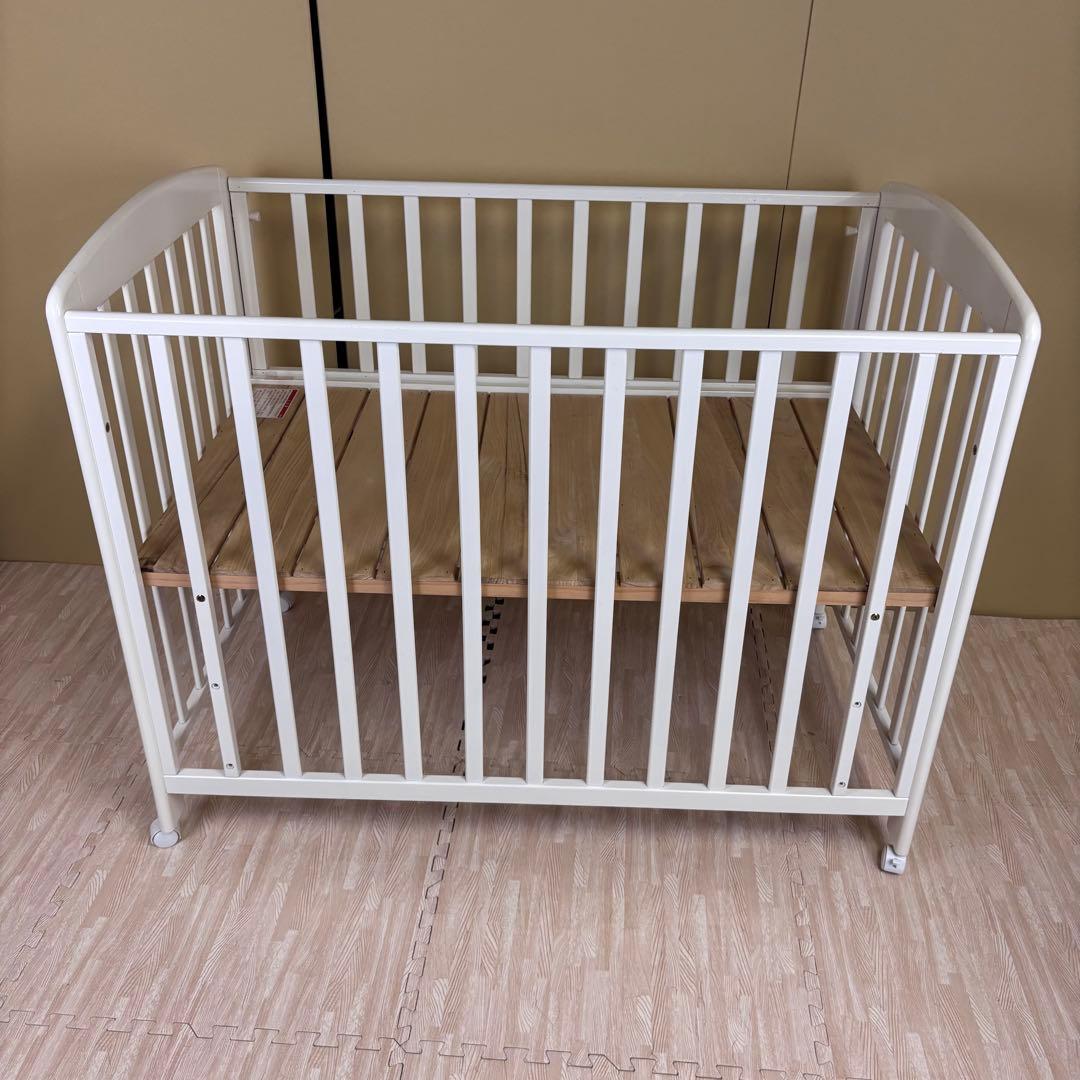 ☆除菌清掃済☆美品☆カトージ　立ちベッド　シンプルコンフォートF　白　すのこ床板