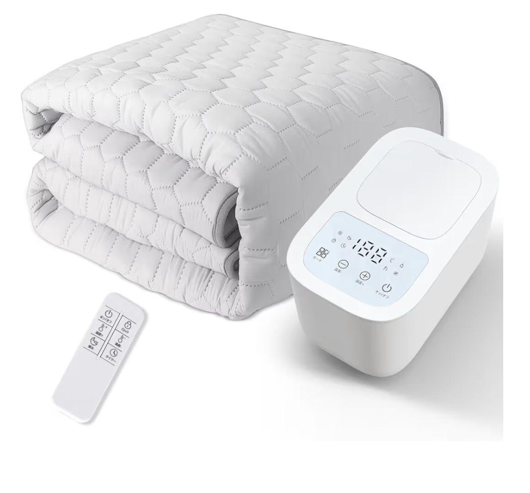水暖マット ホワイト リモコン付き　シングルサイズ