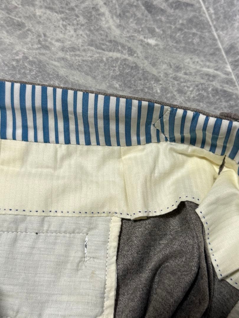 AMBROSI Super 100'S アンブロージ ウール 2タック パンツ