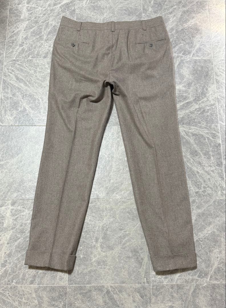 AMBROSI Super 100'S アンブロージ ウール 2タック パンツ