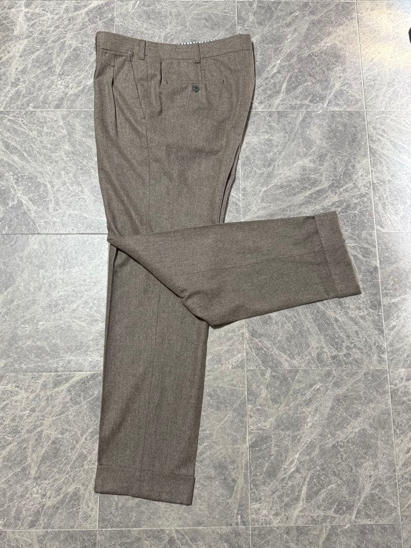 AMBROSI Super 100'S アンブロージ ウール 2タック パンツ